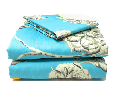 Butterfly Wonderland Aqua Floral Cotton Duvet Cover Set – view 7
