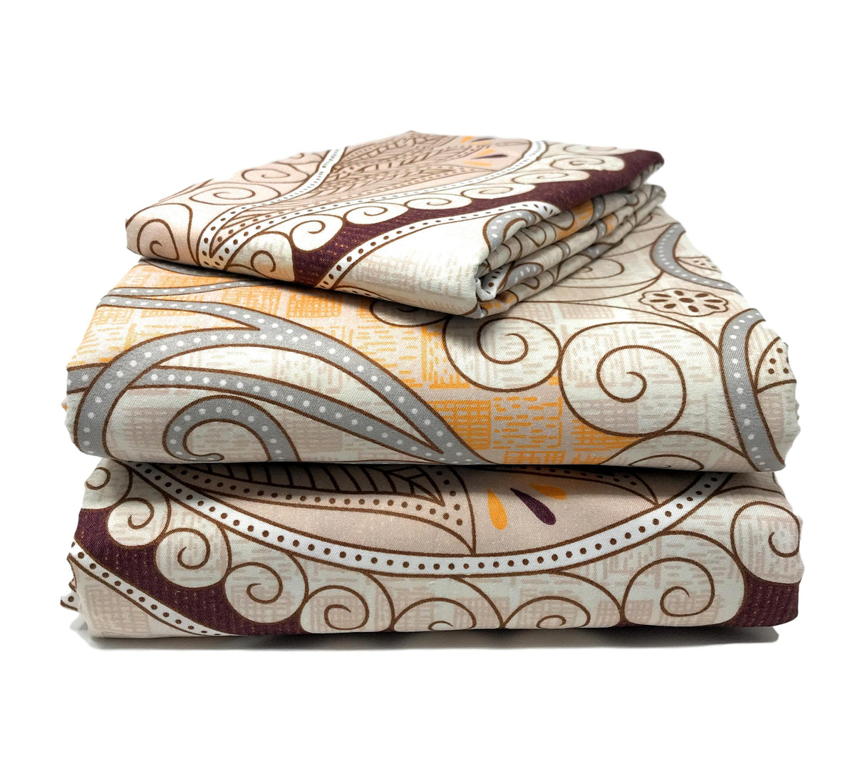 Polyester Damask Duvet Cover Set Twin with Paisley Motif