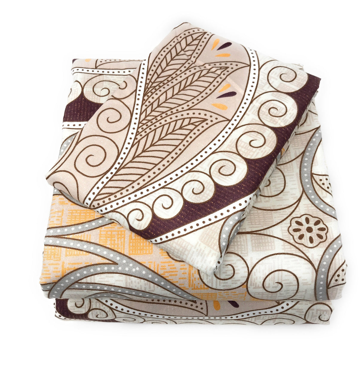 Paisley Damask Twin Duvet Cover Set in Maroon, Beige and Grey – view 8