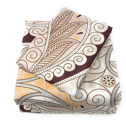 Paisley Damask Twin Duvet Cover Set in Maroon, Beige and Grey – view 8