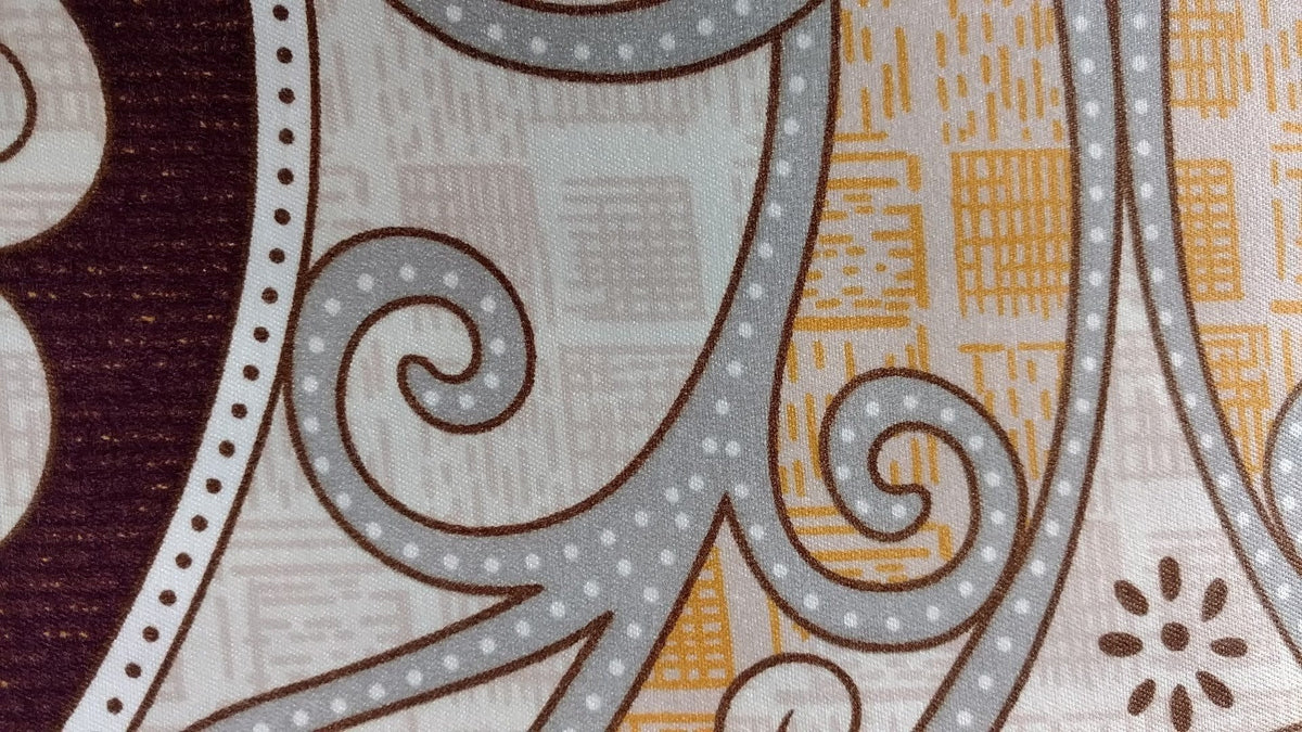 Paisley Damask Twin Duvet Cover Set in Maroon, Beige and Grey – view 4