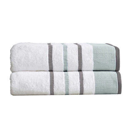 Decorative Cotton Stripe Bath Towel Set – Noelle Collection – view 39