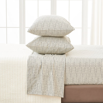 Brushed Microfiber Striped Sheet Set – Evette Collection – view 34