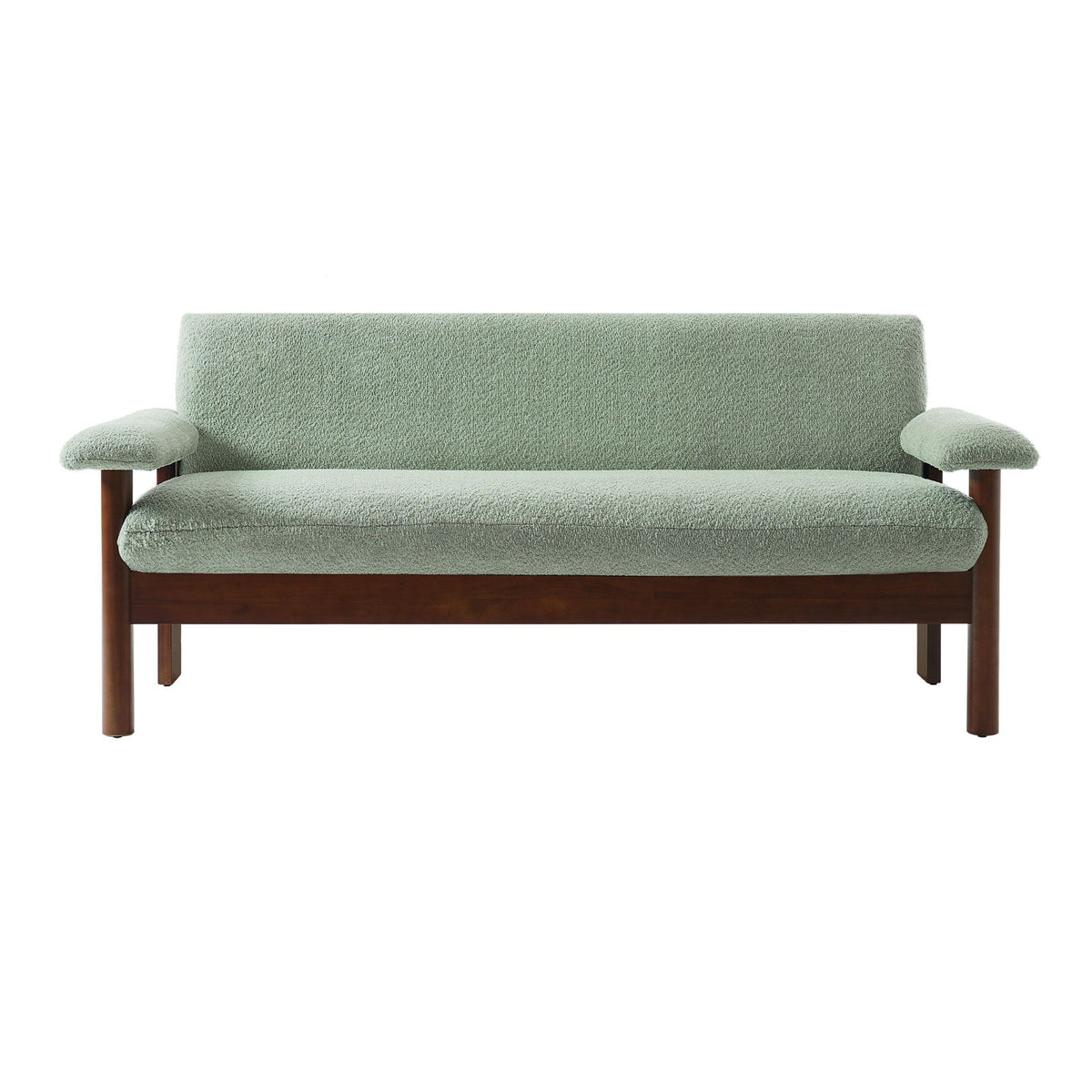 Fabric Loveseat Sofa with Armrest Pillows and Solid Rubberwood Frame – view 4