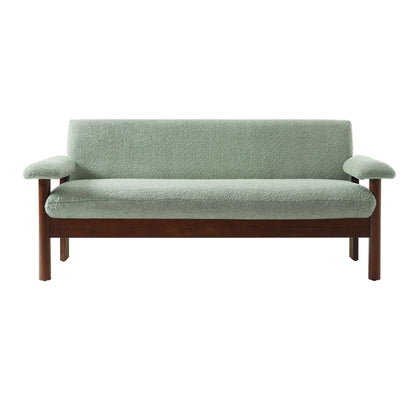 Fabric Loveseat Sofa with Armrest Pillows and Solid Rubberwood Frame – view 4