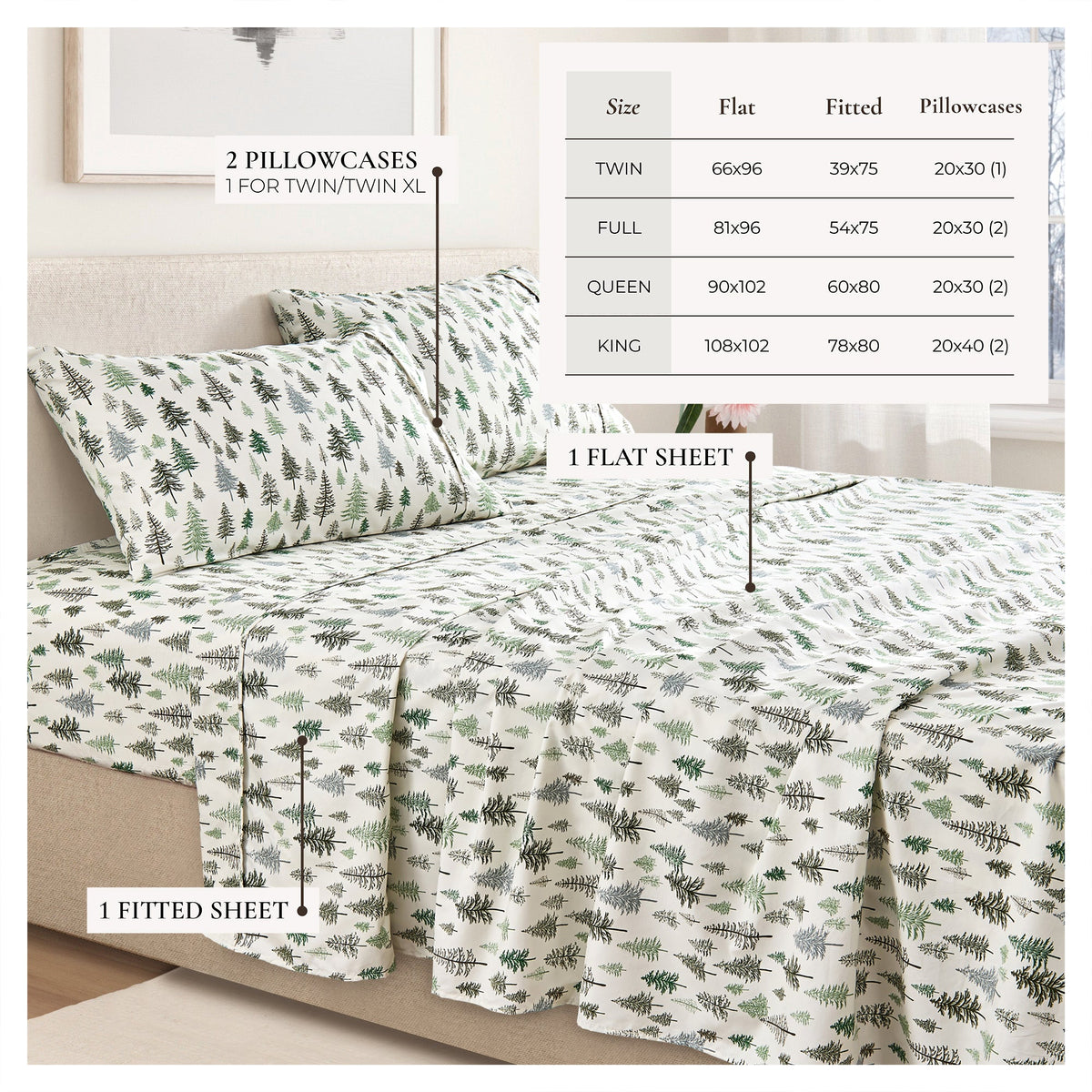 Brushed Microfiber Printed Sheet Set – Baylor Collection – view 57