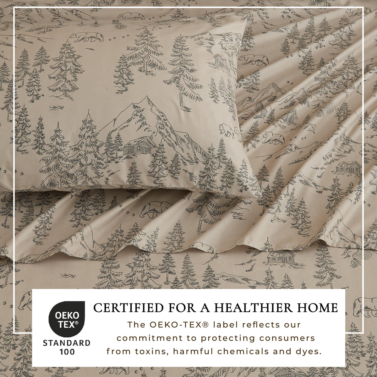 Lodge Print Microfiber Sheet Set – Mountain Ridge Collection – view 43