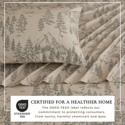 Lodge Print Microfiber Sheet Set – Mountain Ridge Collection – view 43