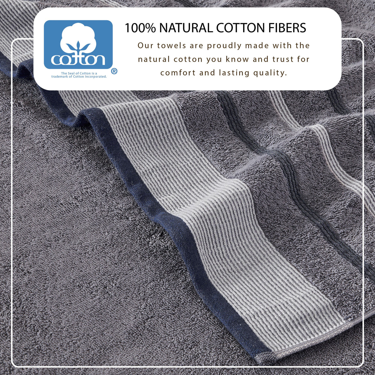 Decorative Cotton Stripe Bath Towel Set – Noelle Collection – view 110