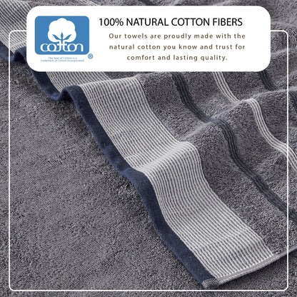 Decorative Cotton Stripe Bath Towel Set – Noelle Collection – view 110