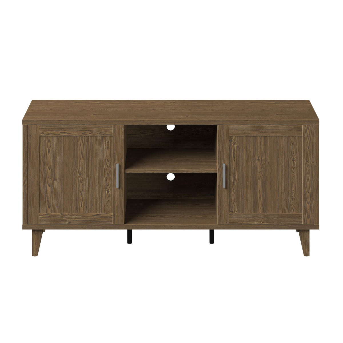 Modern 60 Inch Walnut TV Stand with Storage and Cable Management – view 5