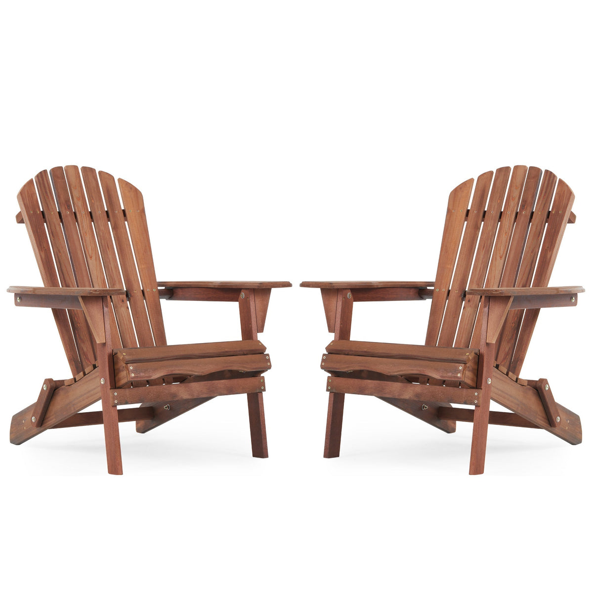 Hemlock Wood Folding Adirondack Chair Set of 2, Natural Finish – view 2