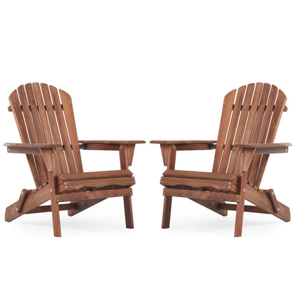 Hemlock Wood Folding Adirondack Chair Set of 2, Natural Finish – view 2