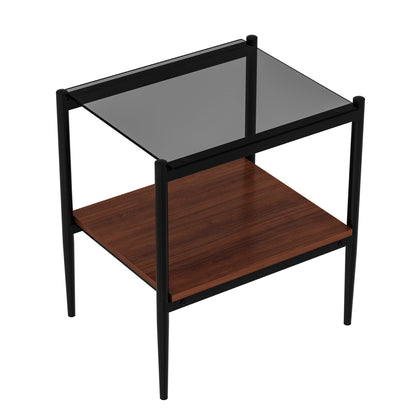 Rectangle End Tables with Gray Tempered Glass Tops, Set of 2 – view 10