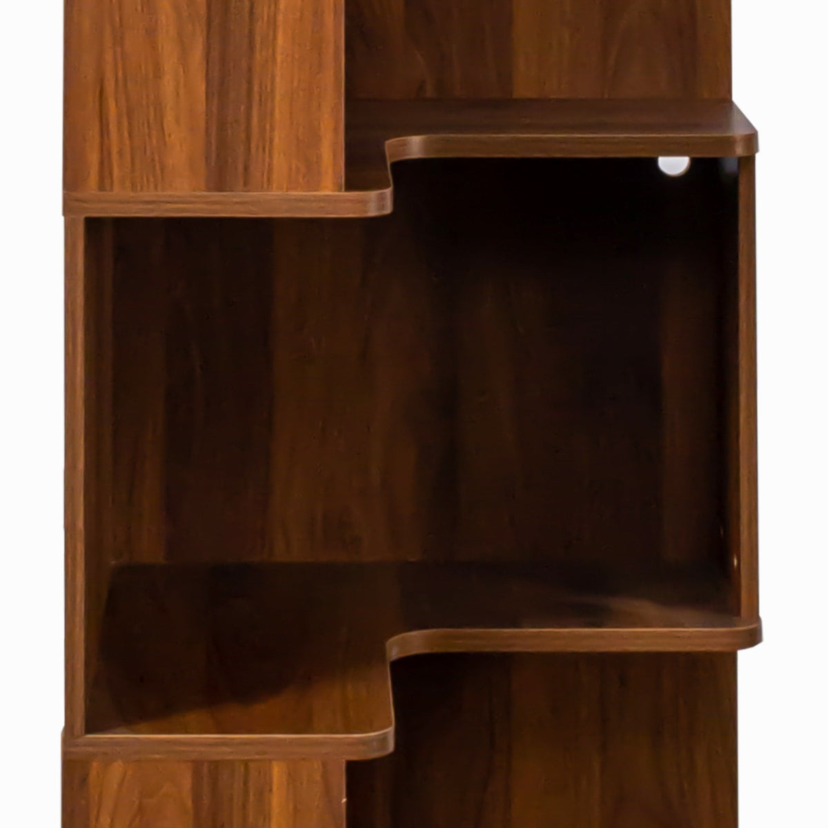 5 Tier Corner Bookshelf with Melamine Finish in Neutral Wood – view 3