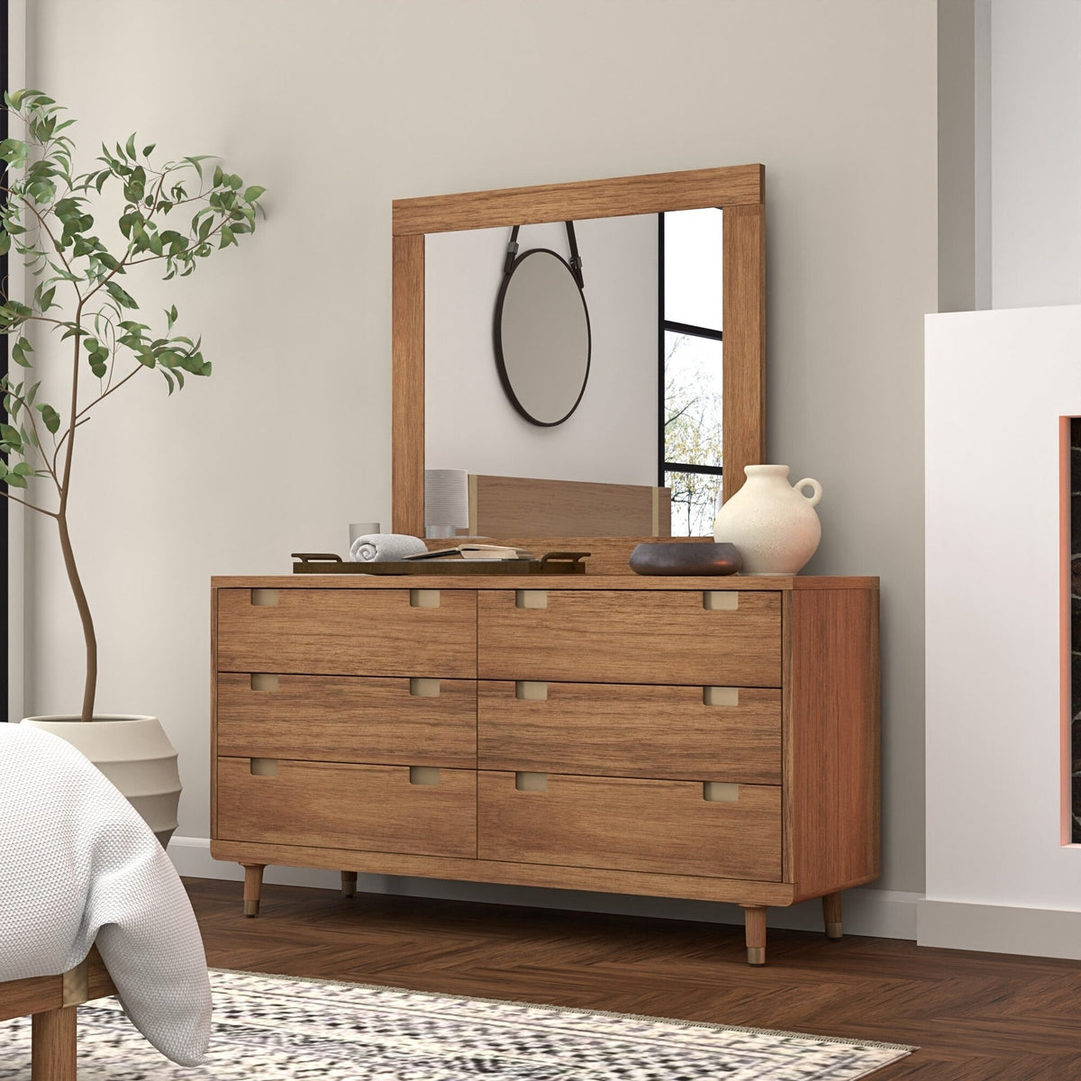 Easton Sand Dresser & Mirror: English Dovetail Construction