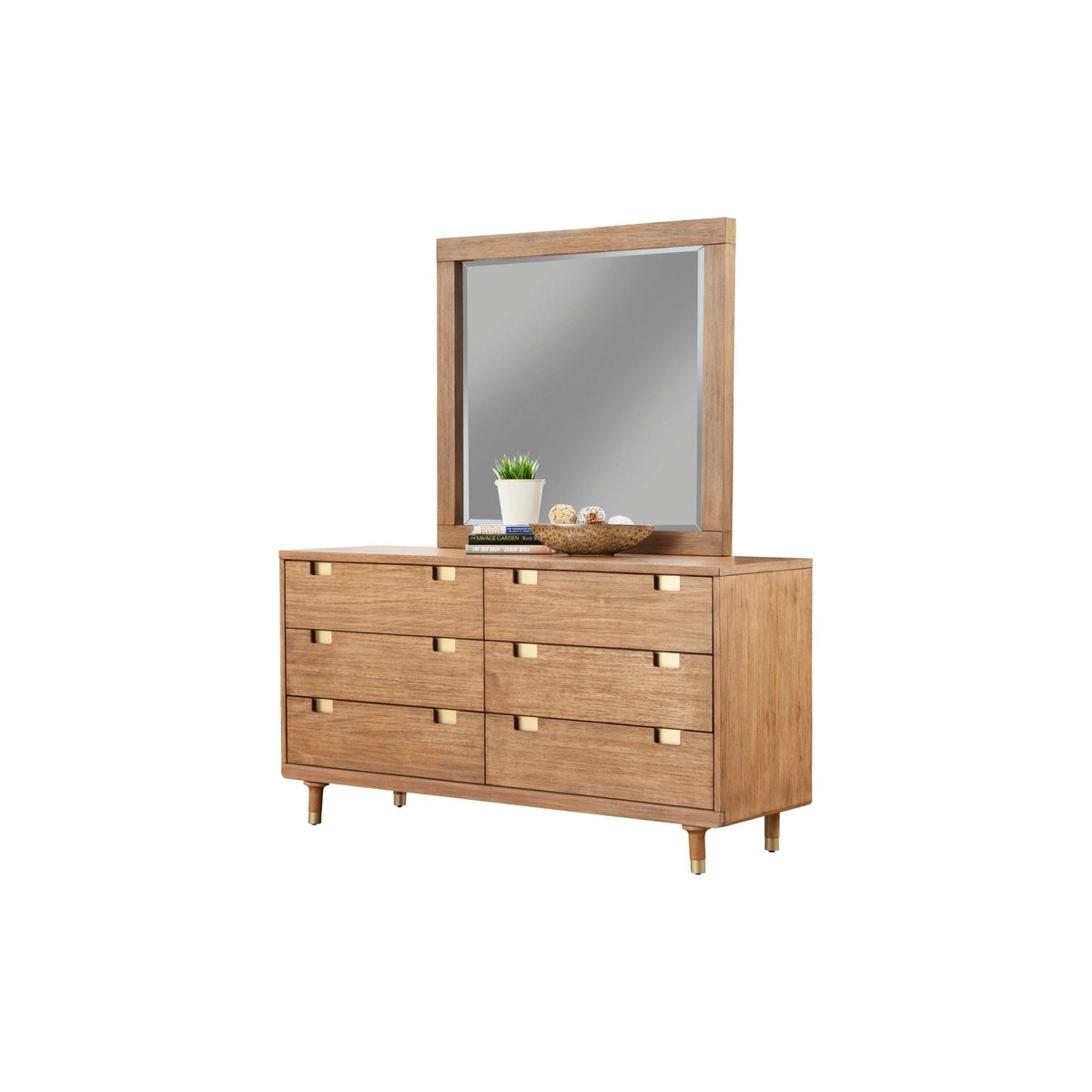 Easton Mahogany Dresser Mirror in Sand with Beveled Glass – view 3