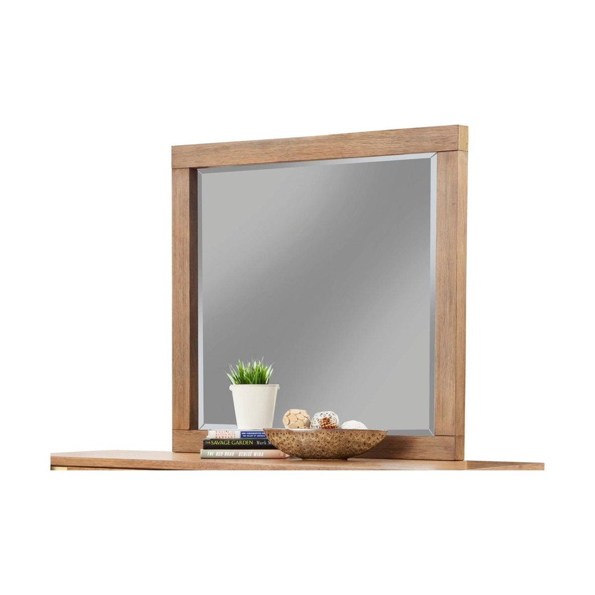 Mahogany Wood Easton Dresser Mirror in Sand Finish