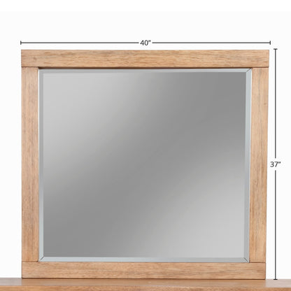 Easton Mahogany Dresser Mirror in Sand with Beveled Glass – view 5