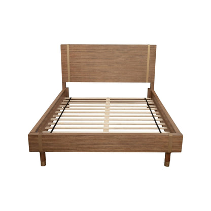 Easton Wood Platform Bed with Sand Headboard and Gold Legs – view 5