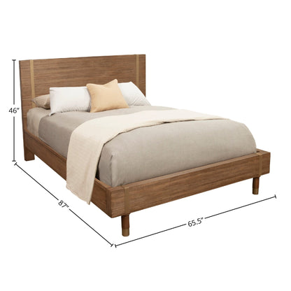 Easton Wood Platform Bed with Sand Headboard and Gold Legs – view 8