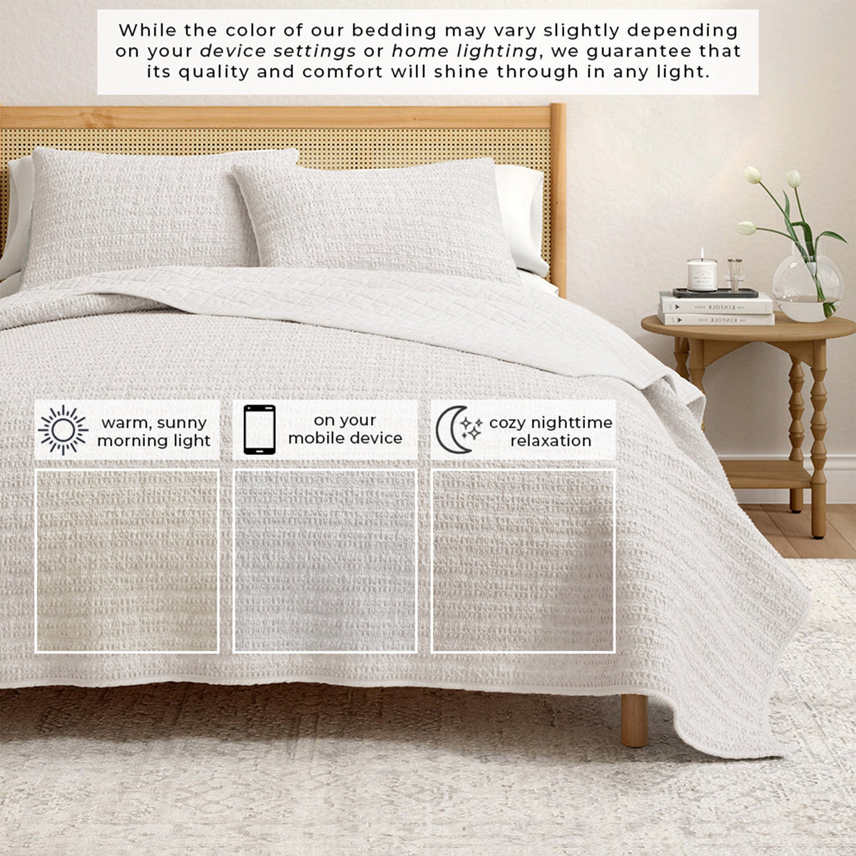 Garment-Washed Cotton Waffle Weave Quilt Set – Genevieve Collection – view 30