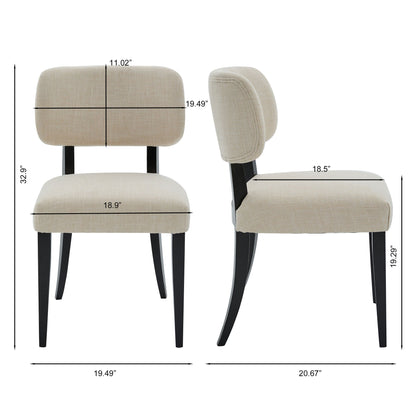 Farmhouse Cream Upholstered Kitchen Dining Chairs, Set of 2 – view 4