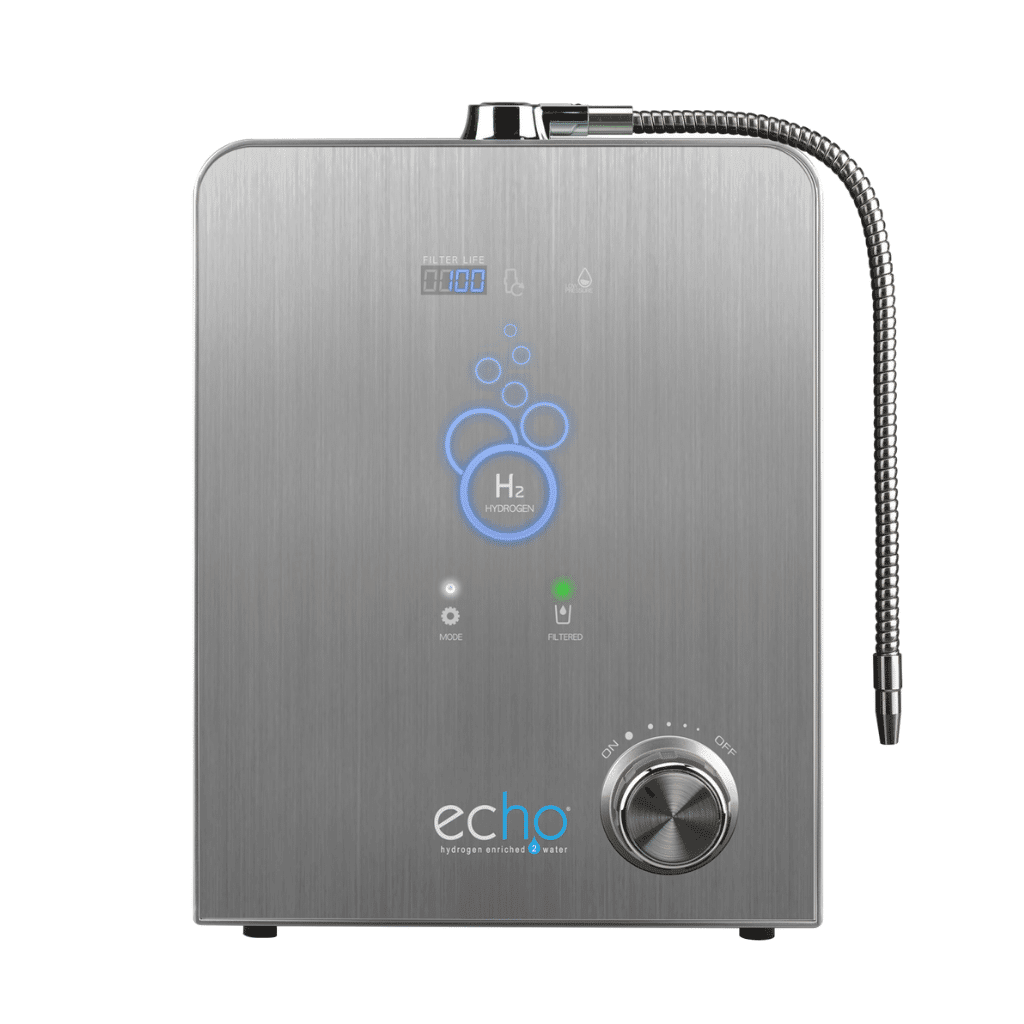 Echo H2 hydrogen water machine with 5-stage filter on a modern kitchen countertop