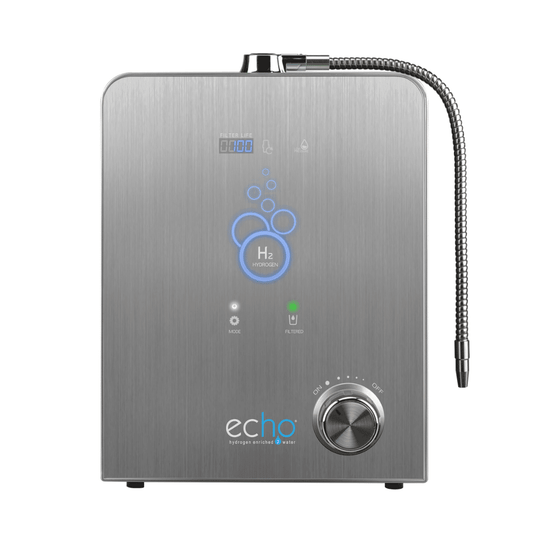 Echo H2 hydrogen water machine with 5-stage filter on a modern kitchen countertop