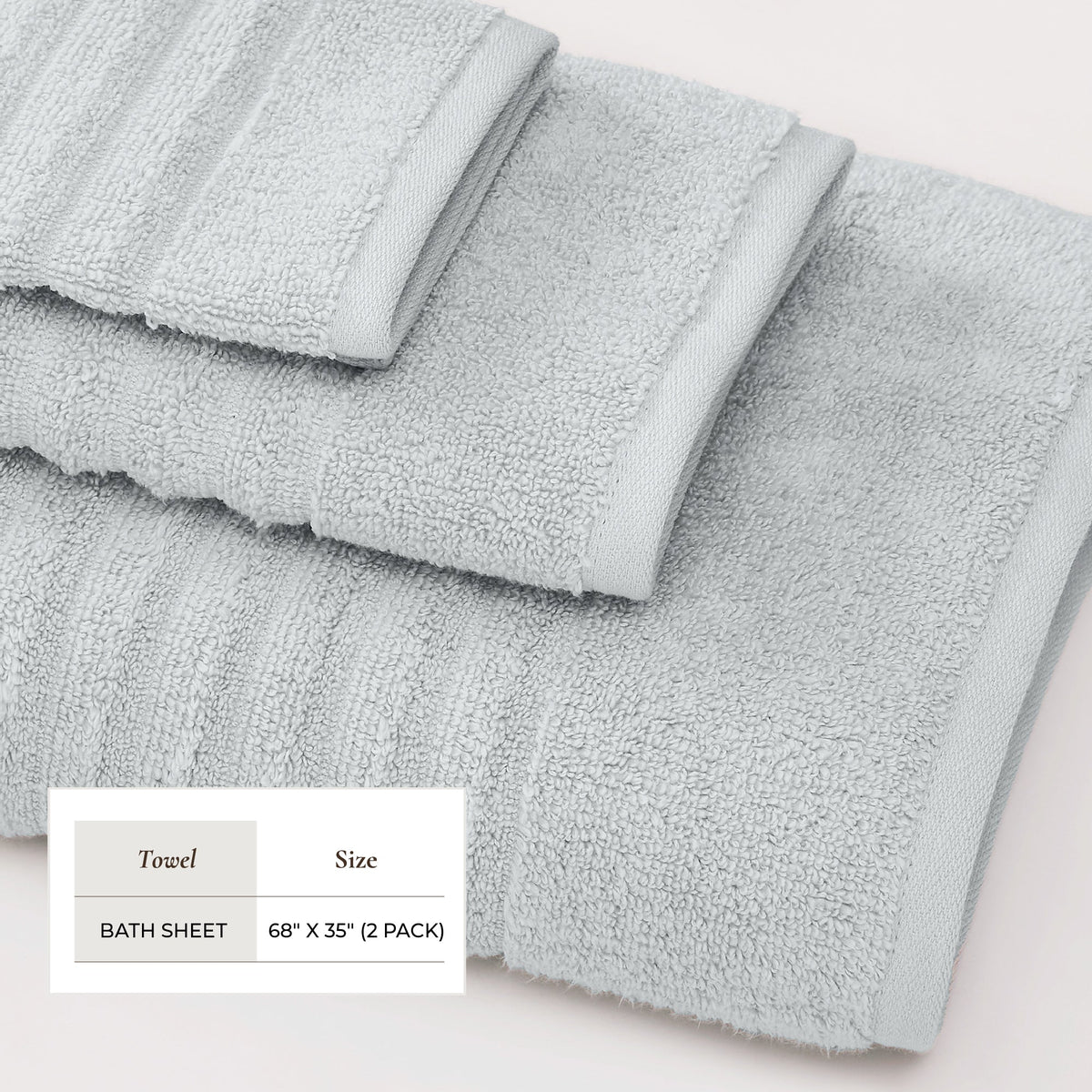Karina Collection Luxury Combed Cotton Ribbed Bath Towel Set – view 94