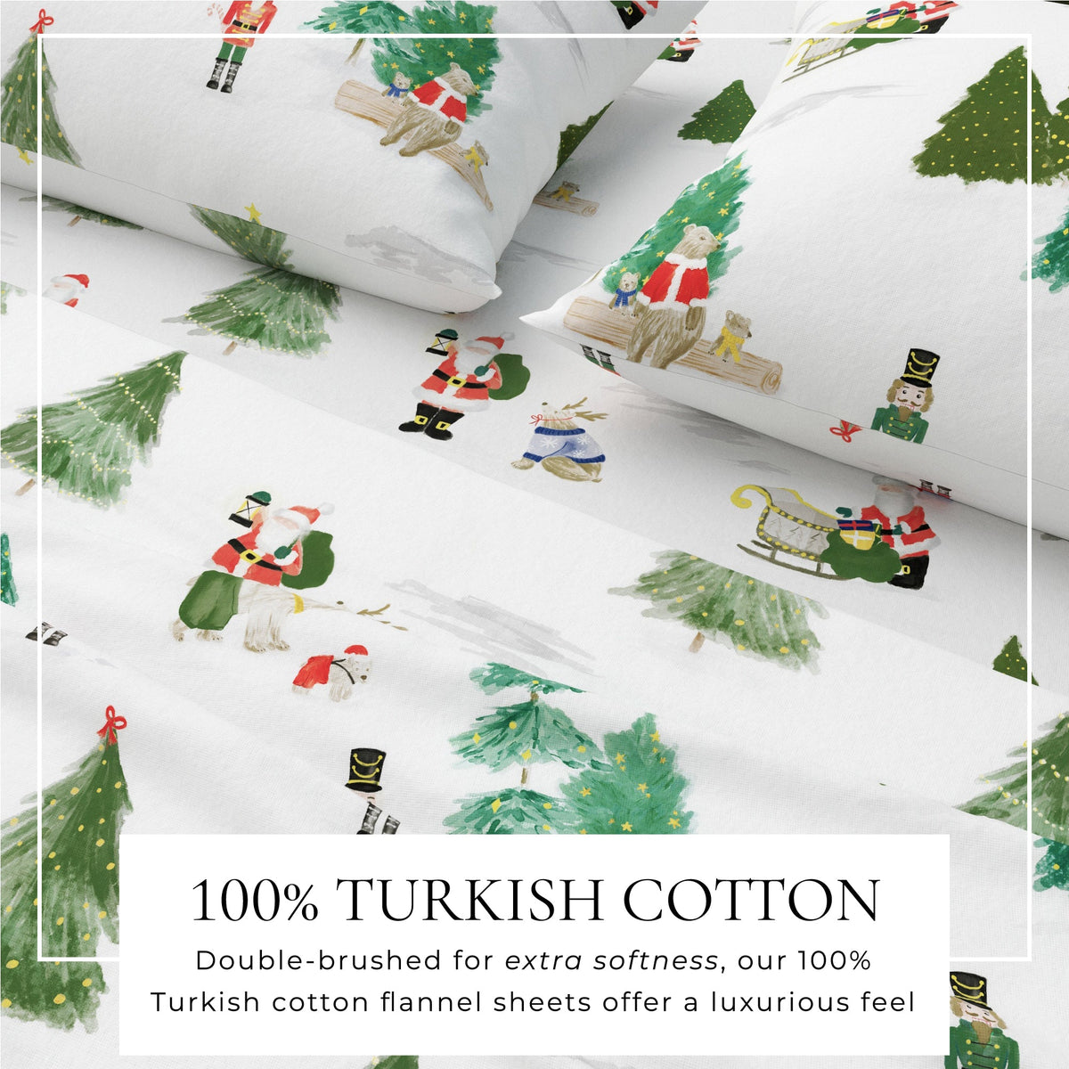 Turkish Cotton Christmas Flannel Sheet Set – Whittaker Collection – view 54
