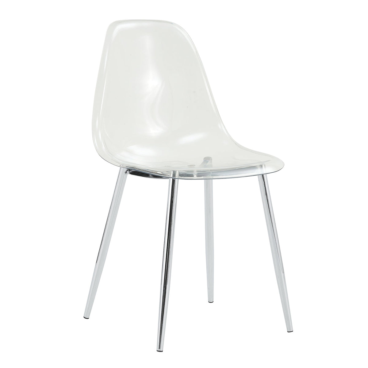 Modern Clear Transparent Dining Chairs with Silver Legs, Set of 6 – view 20