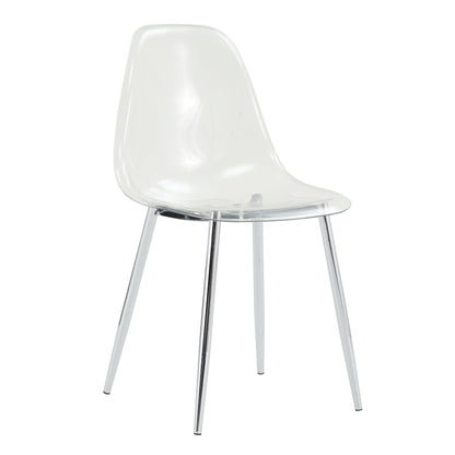 Modern Clear Transparent Dining Chairs with Silver Legs, Set of 6 – view 20