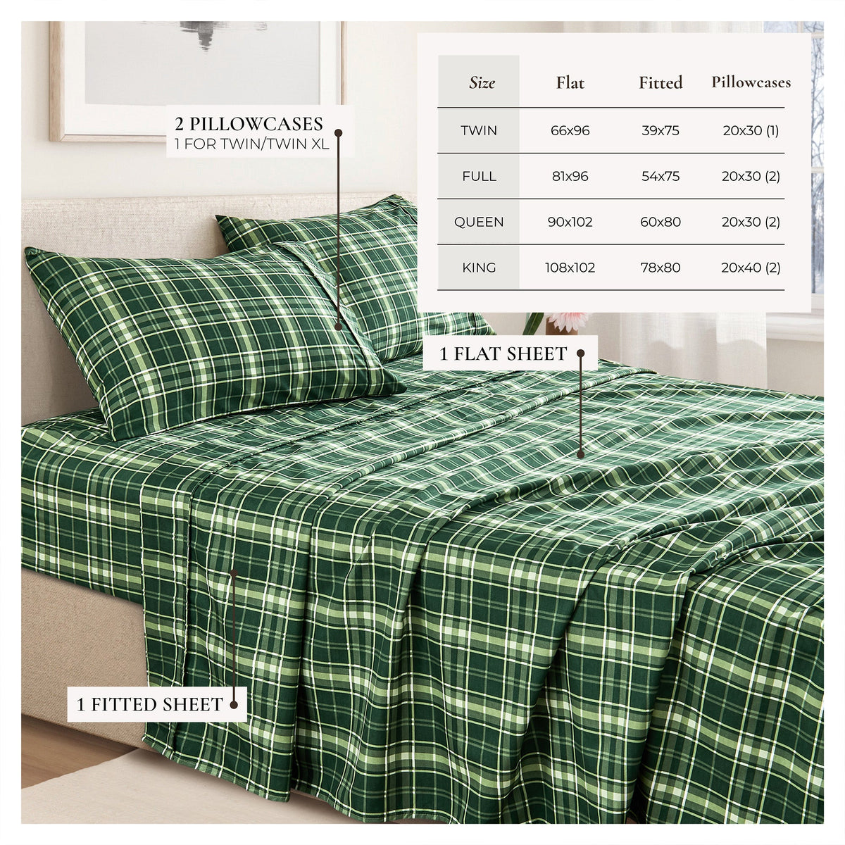 Brushed Microfiber Printed Sheet Set – Baylor Collection – view 42