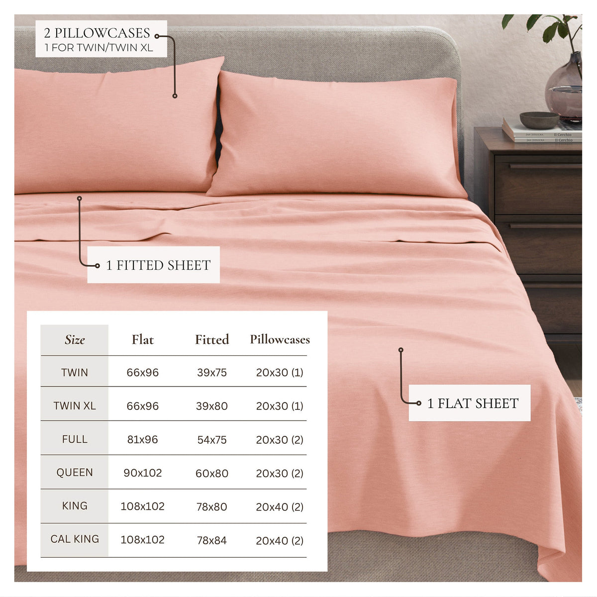 Heathered Jersey Knit Sheet Set – Carmen Collection – view 38