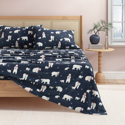 Turkish Cotton Christmas Flannel Sheet Set, Whittaker Collection