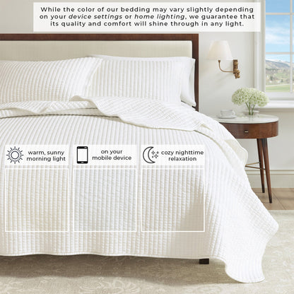 Solid Channel Stitch Quilt Set – Alicia Collection – view 5