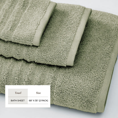 Karina Collection Luxury Combed Cotton Ribbed Bath Towel Set – view 166