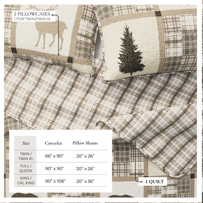 Reversible Plaid Lodge Quilt Set with Shams – Stonehurst Collection – view 3