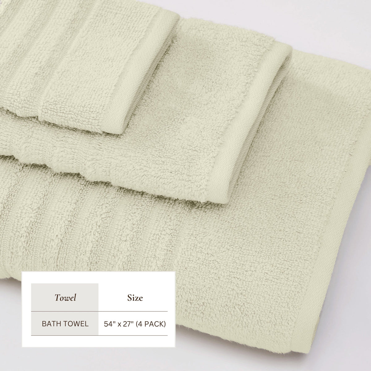 Karina Collection Luxury Combed Cotton Ribbed Bath Towel Set – view 130