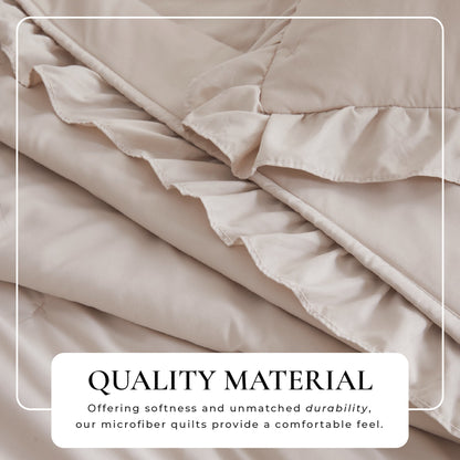 Dot Stitched Ruffled Edge Quilt Set – Dot-Ruffled Collection – view 8