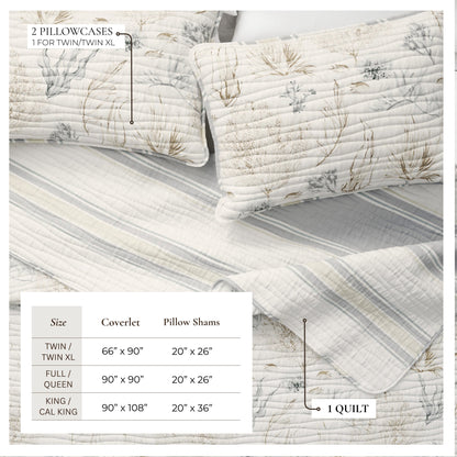 Coral Sea Maze Coastal Microfiber Quilt Set – Newcomb Collection – view 3