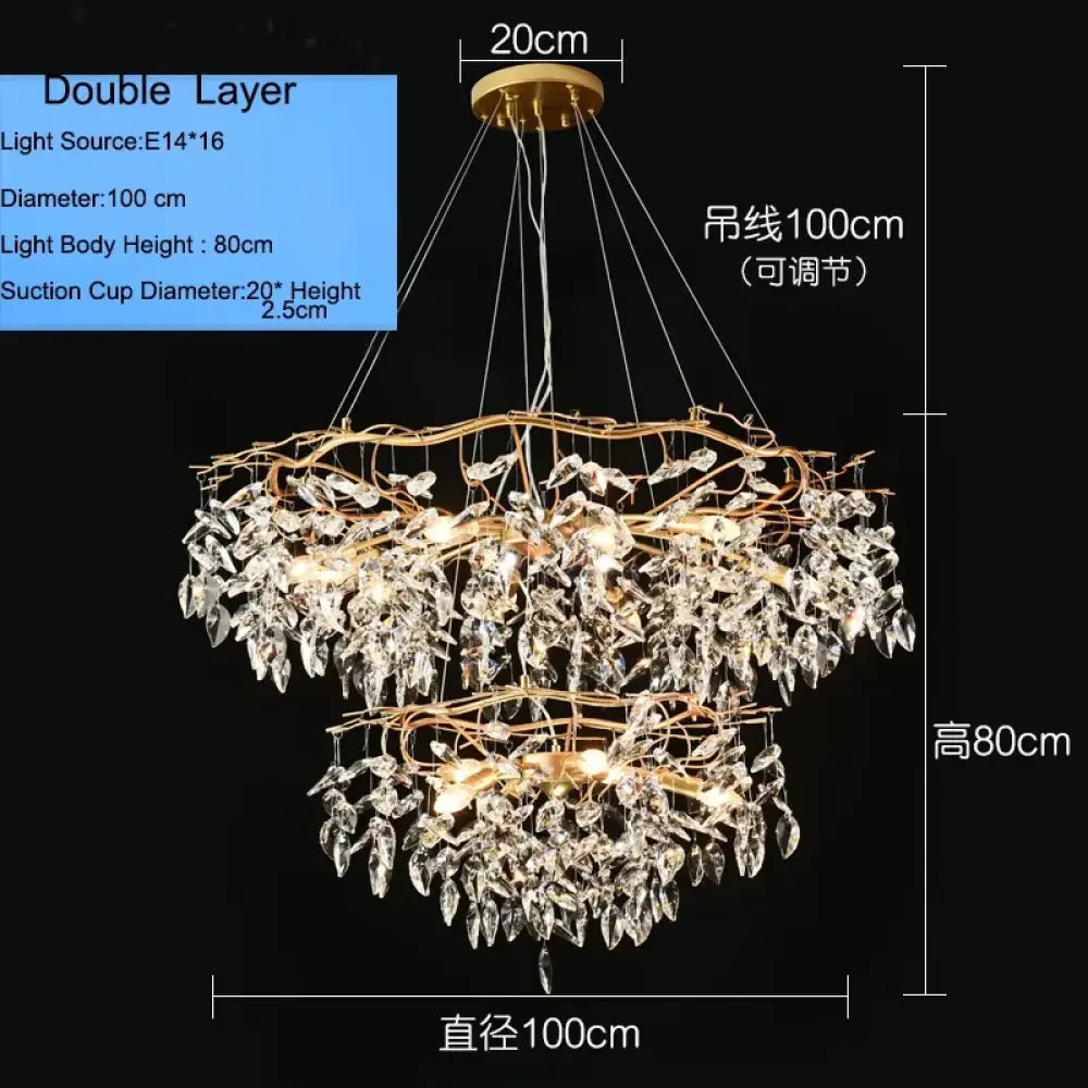 Elegant Gold K9 Crystal Branch Chandelier for Kitchen Island – view 13