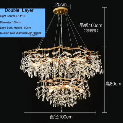Elegant Gold K9 Crystal Branch Chandelier for Kitchen Island – view 13