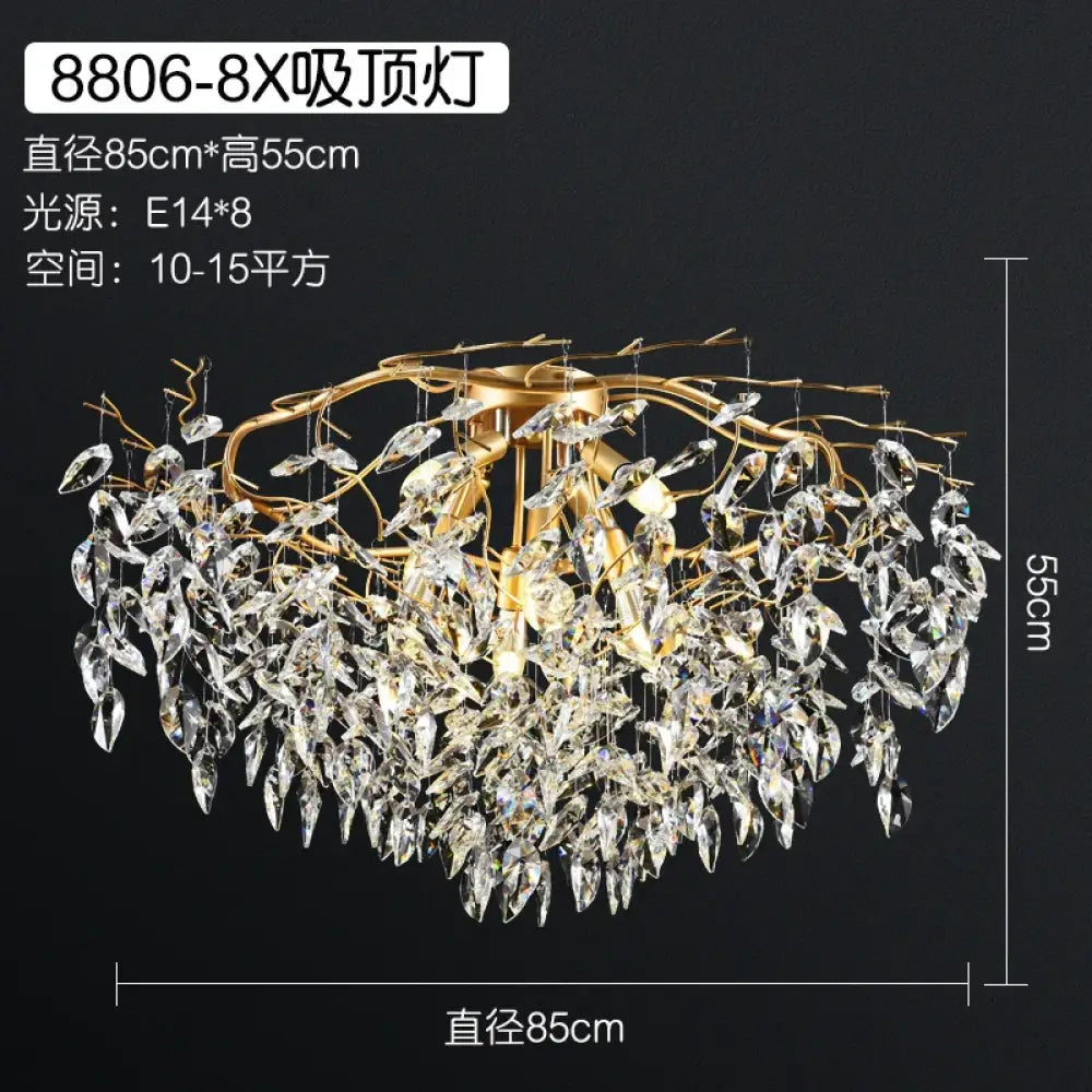 Elegant Gold K9 Crystal Branch Chandelier for Kitchen Island – view 10