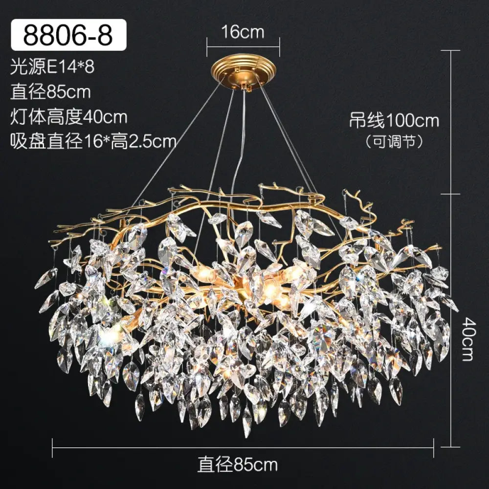 Elegant Gold K9 Crystal Branch Chandelier for Kitchen Island – view 14