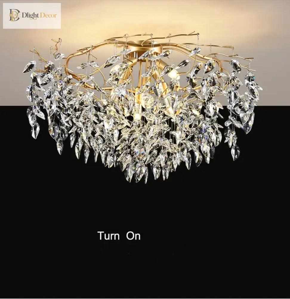 Elegant Gold K9 Crystal Branch Chandelier for Kitchen Island – view 5