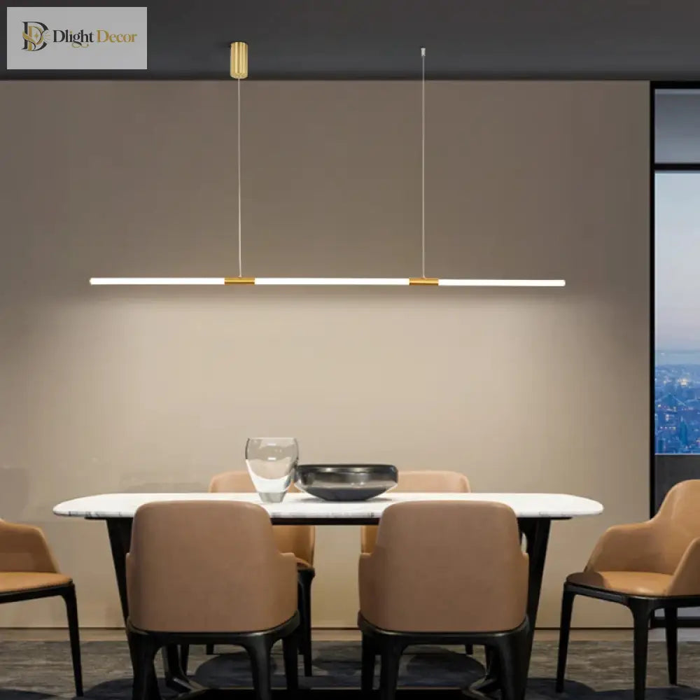 Copper Linear LED Pendant Light with Acrylic Light Pipe for Office – view 3