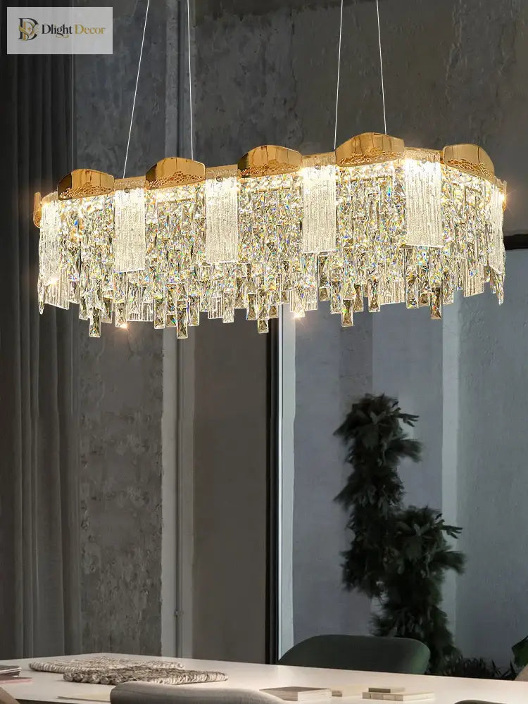 Modern Circular Crystal Chandelier for Dining and Living Room – view 3