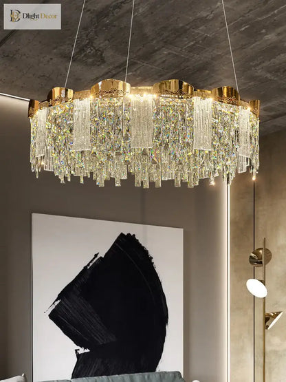 Modern Circular Crystal Chandelier for Dining and Living Room – view 4